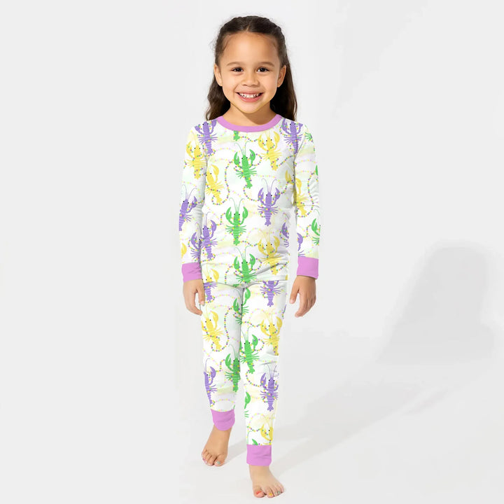 Zweiteiliges Langarm-Pyjama-Set mit Sommerfrüchten