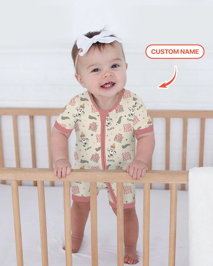 Custom Name Cool Club Daddy & Me Matching Bamboo Shorty Zippy