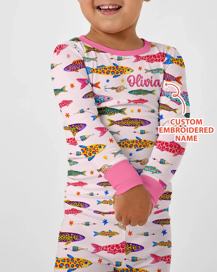 Zweiteiliges Langarm-Pyjama-Set mit Sommerfrüchten