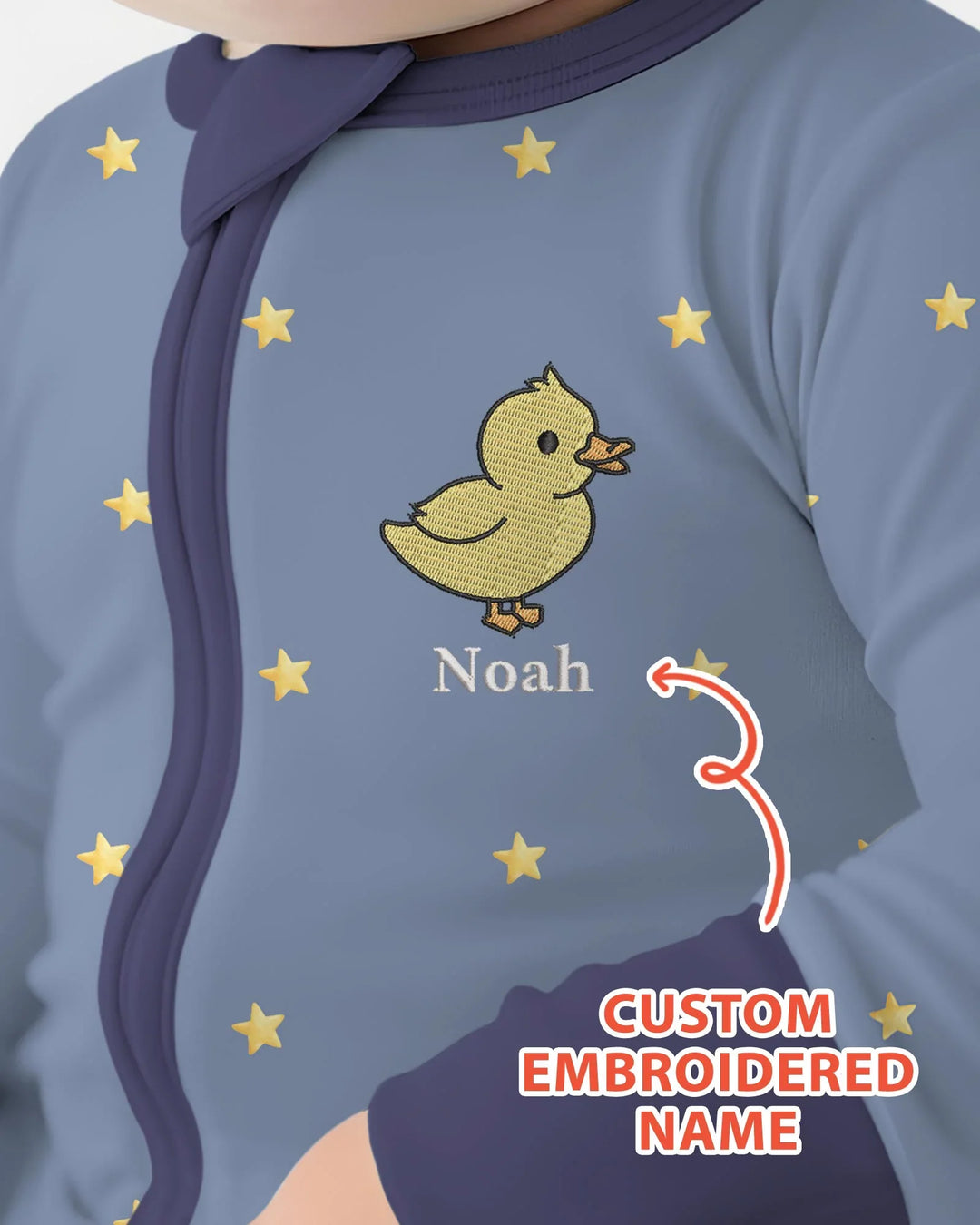 Embroidered Custom Name Animal Bamboo Convertible Zippy