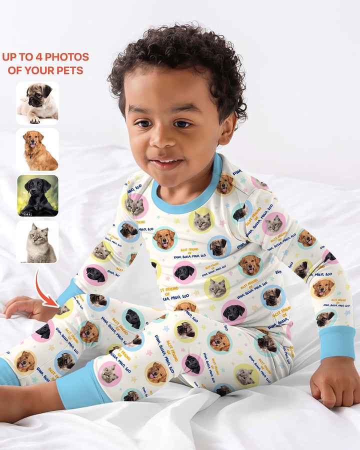 Zweiteiliges Langarm-Pyjama-Set mit Sommerfrüchten