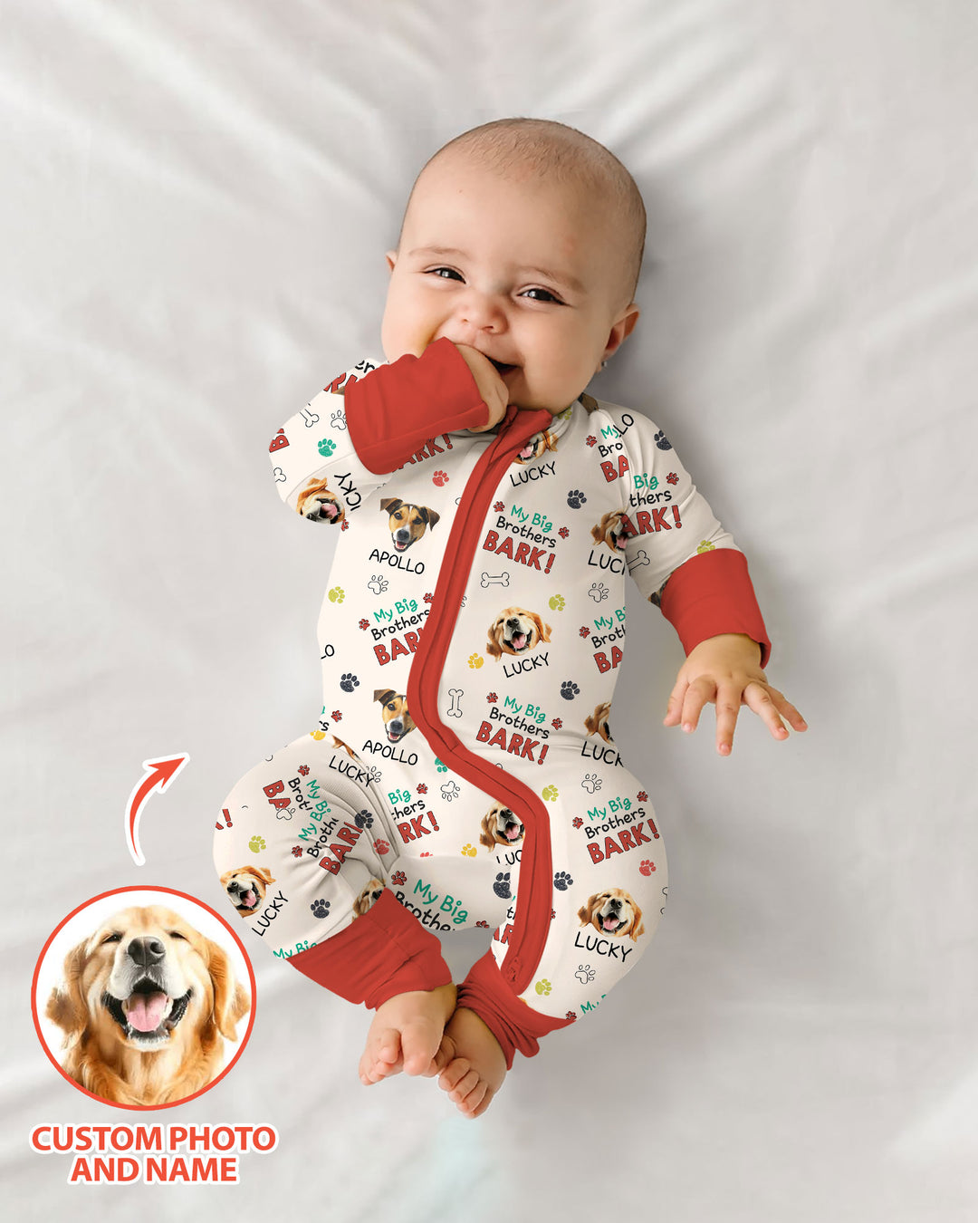 Raised With Paws - Custom Pet Photo And Name Bamboo Convertible Zippy