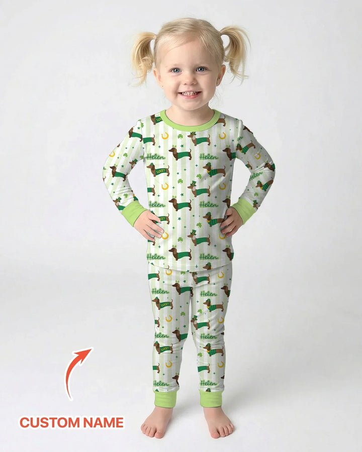 Zweiteiliges Langarm-Pyjama-Set mit Sommerfrüchten