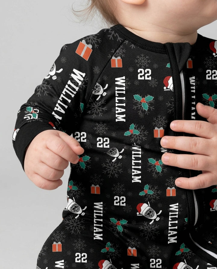 Custom Name Hockey Holiday Bamboo Convertible Zippy