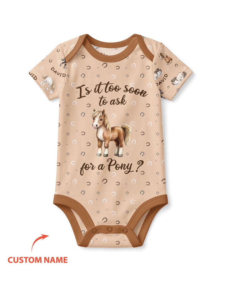 Custom Name Is It Too Soon to Ask for a Pony Bamboo Bodysuit