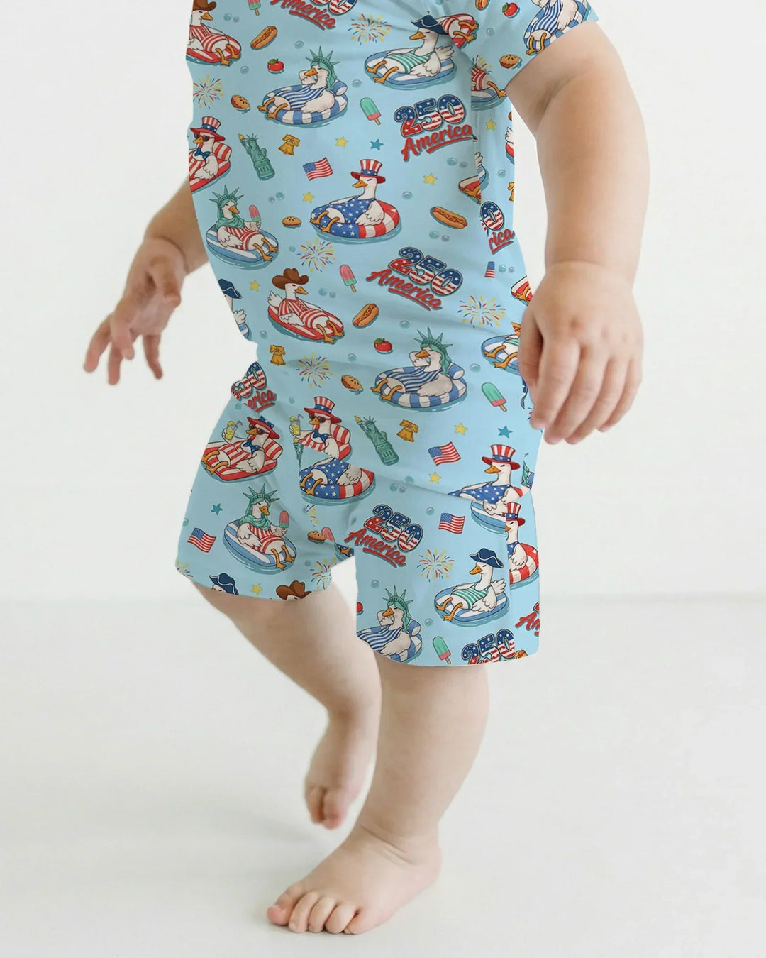 Schlafanzug-Set zweiteilig, kurze Ärmel, kurze Hose, Bambus