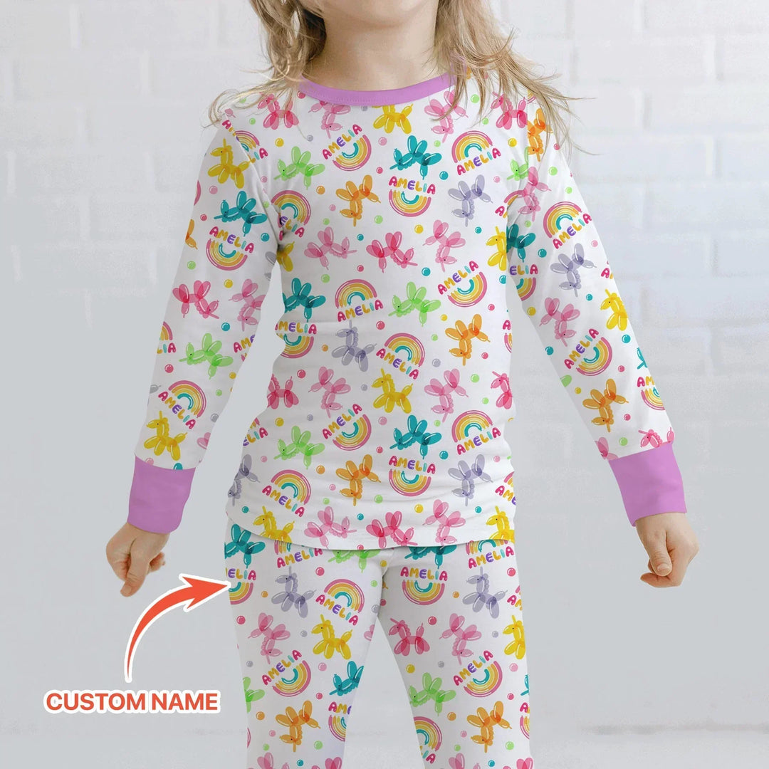 Zweiteiliges Langarm-Pyjama-Set mit Sommerfrüchten