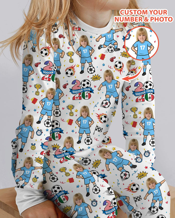 Zweiteiliges Langarm-Pyjama-Set mit Sommerfrüchten