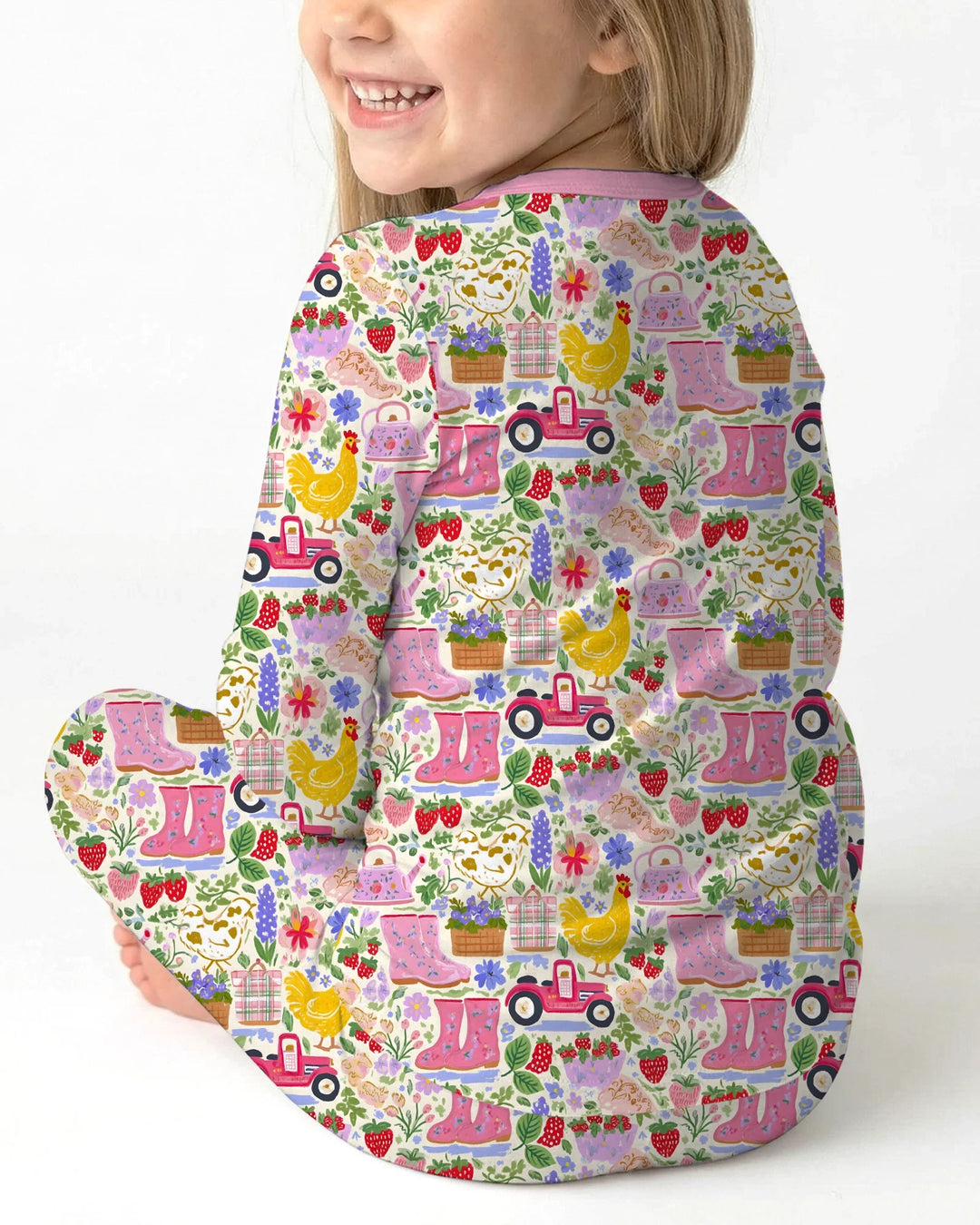 Zweiteiliges Langarm-Pyjama-Set mit Sommerfrüchten