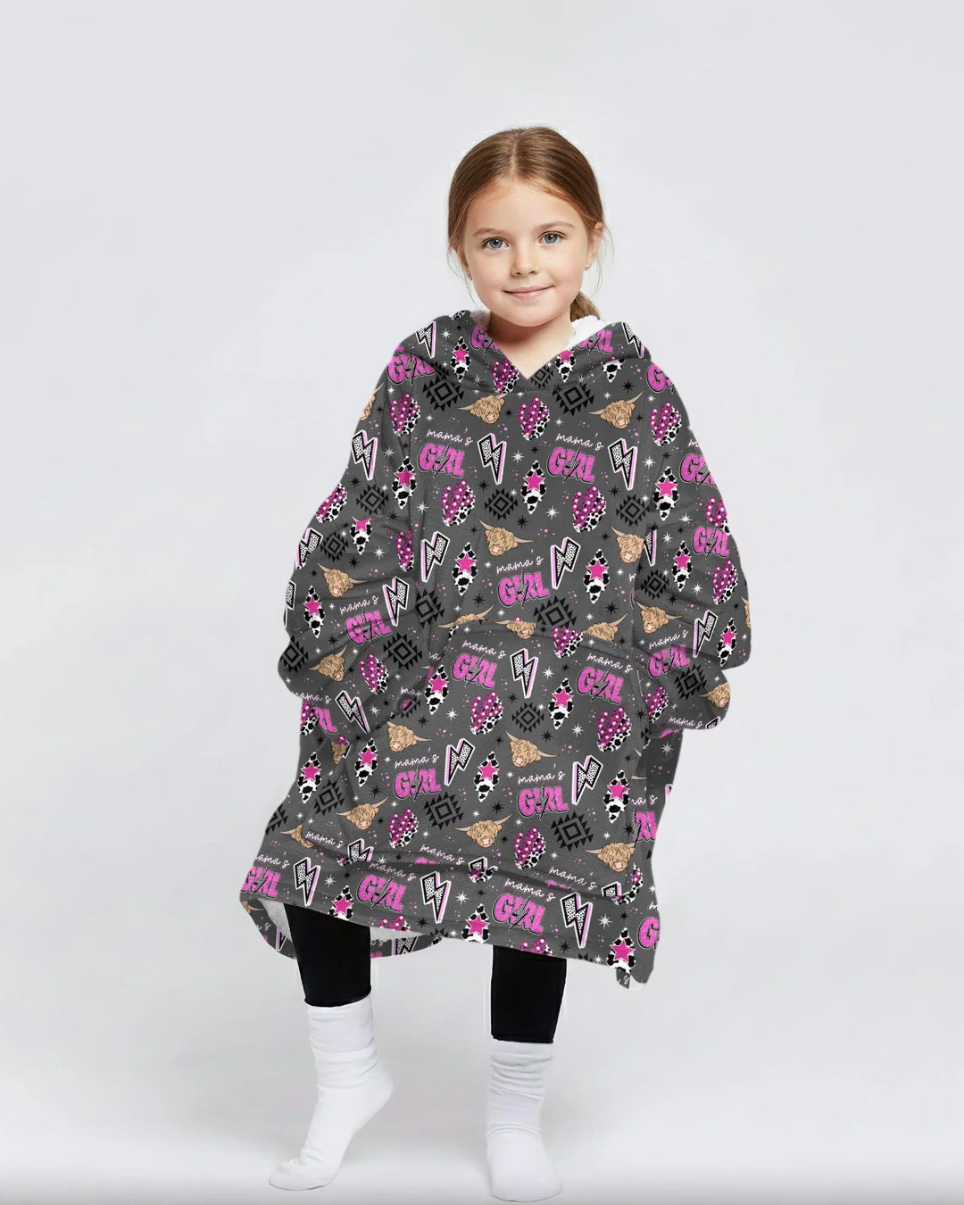 Western Mama & Ich passende tragbare Bambus-Decken-Hoodie