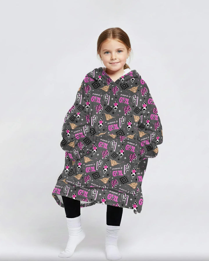 Western Mama & Ich passende tragbare Bambus-Decken-Hoodie