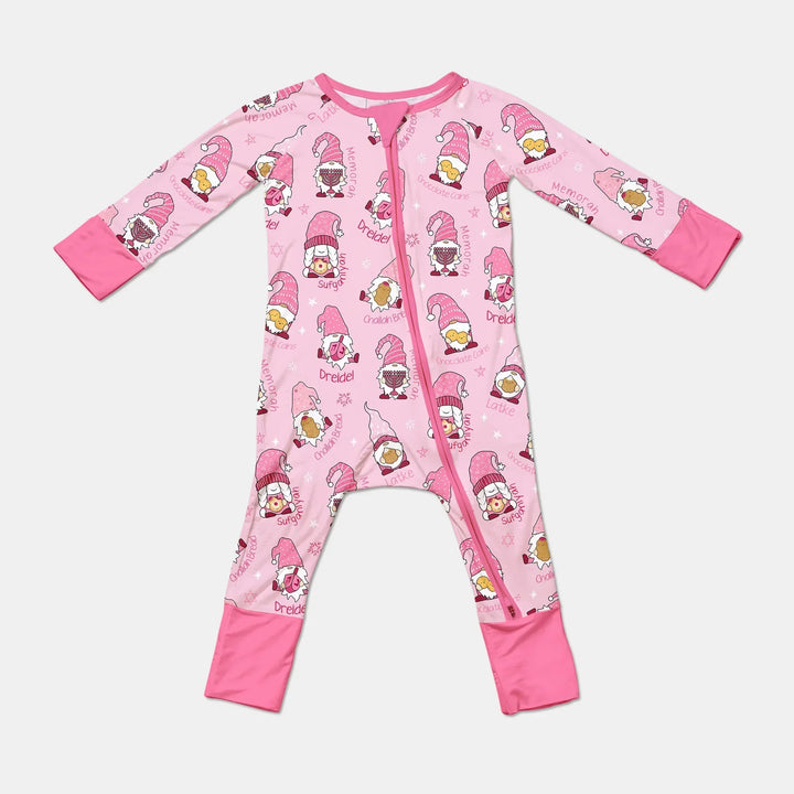 Happy Hanukkah Matching Family Convertible Zippy , Happy Hanukkah Matching Family Convertible Zippy - 0-3M / Girl