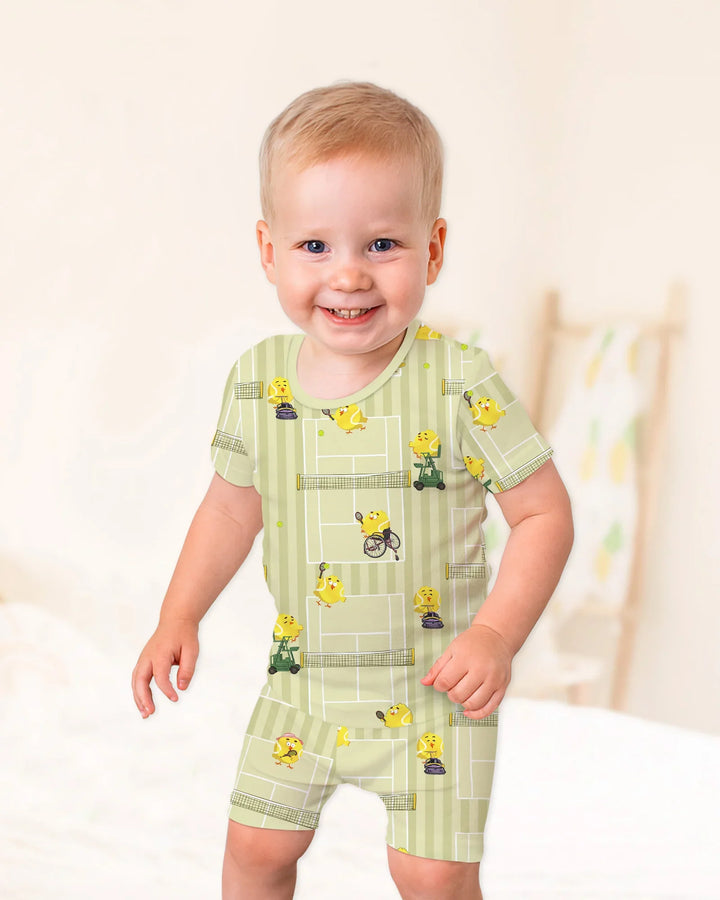 Schlafanzug-Set zweiteilig, kurze Ärmel, kurze Hose, Bambus