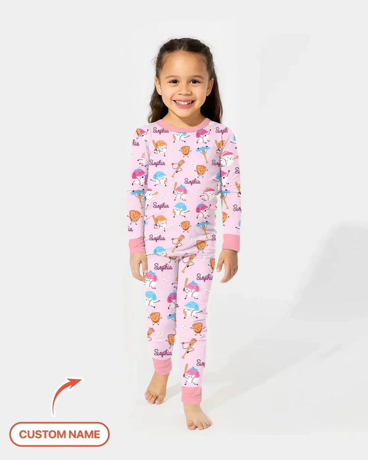Zweiteiliges Langarm-Pyjama-Set mit Sommerfrüchten