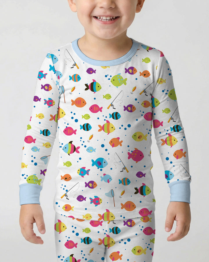 Zweiteiliges Langarm-Pyjama-Set mit Sommerfrüchten