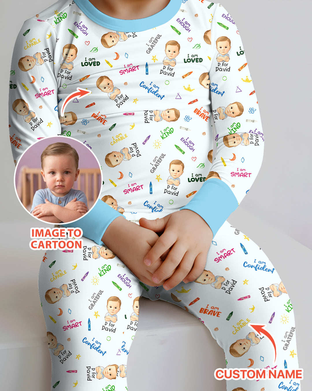 Zweiteiliges Langarm-Pyjama-Set mit Sommerfrüchten