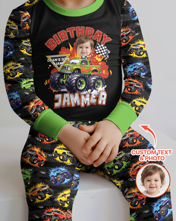 Birthday Truck Rally Bamboo Two Piece Long Sleeve Pajama Set