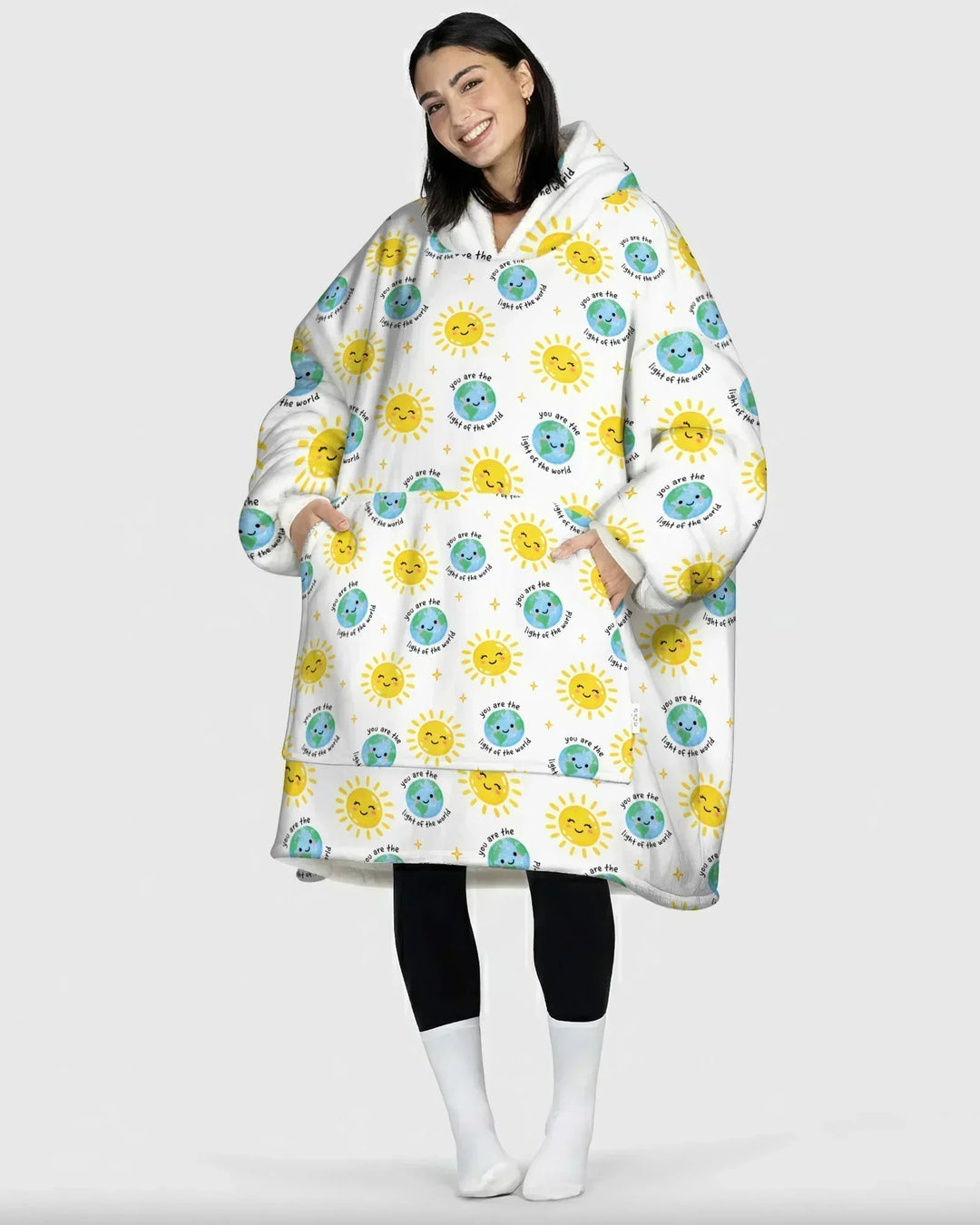 Matthäus 5,14 Licht der Welt Tragbarer Bambus-Decken-Hoodie