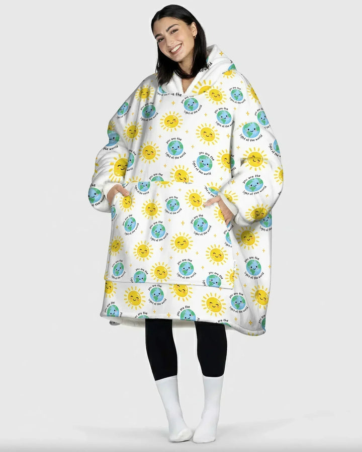 Matthäus 5,14 Licht der Welt Tragbarer Bambus-Decken-Hoodie