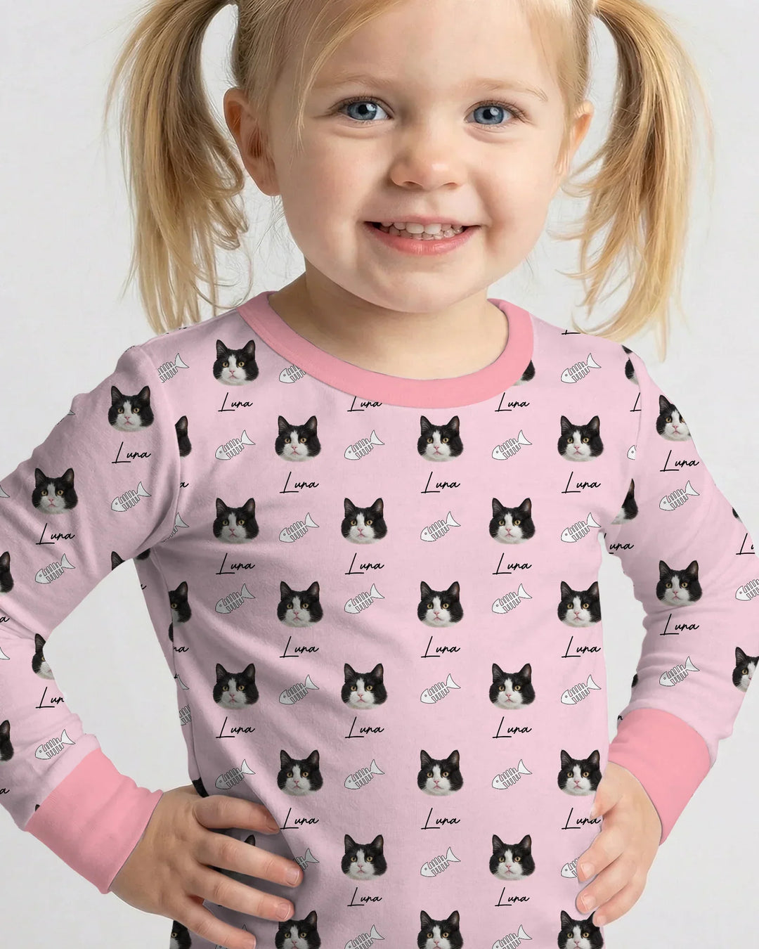 Zweiteiliges Langarm-Pyjama-Set mit Sommerfrüchten