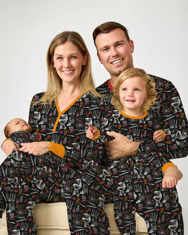 Zweiteiliges Langarm-Pyjama-Set mit Sommerfrüchten