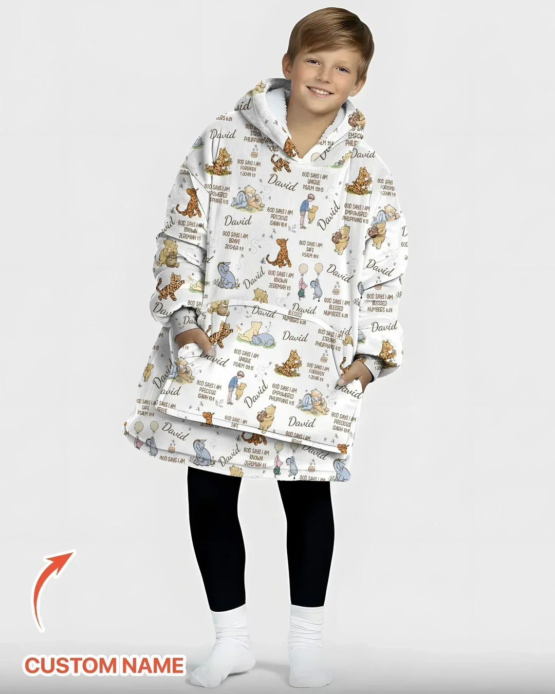 Individueller Name Gott Sagt Ich Bin Klassischer Bär Bambus Decken-Hoodie