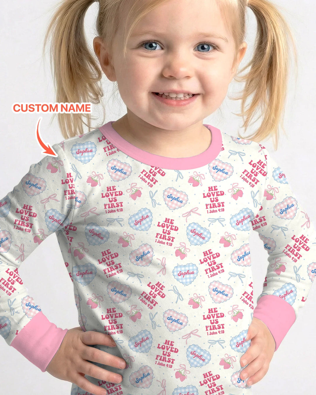 Zweiteiliges Langarm-Pyjama-Set mit Sommerfrüchten