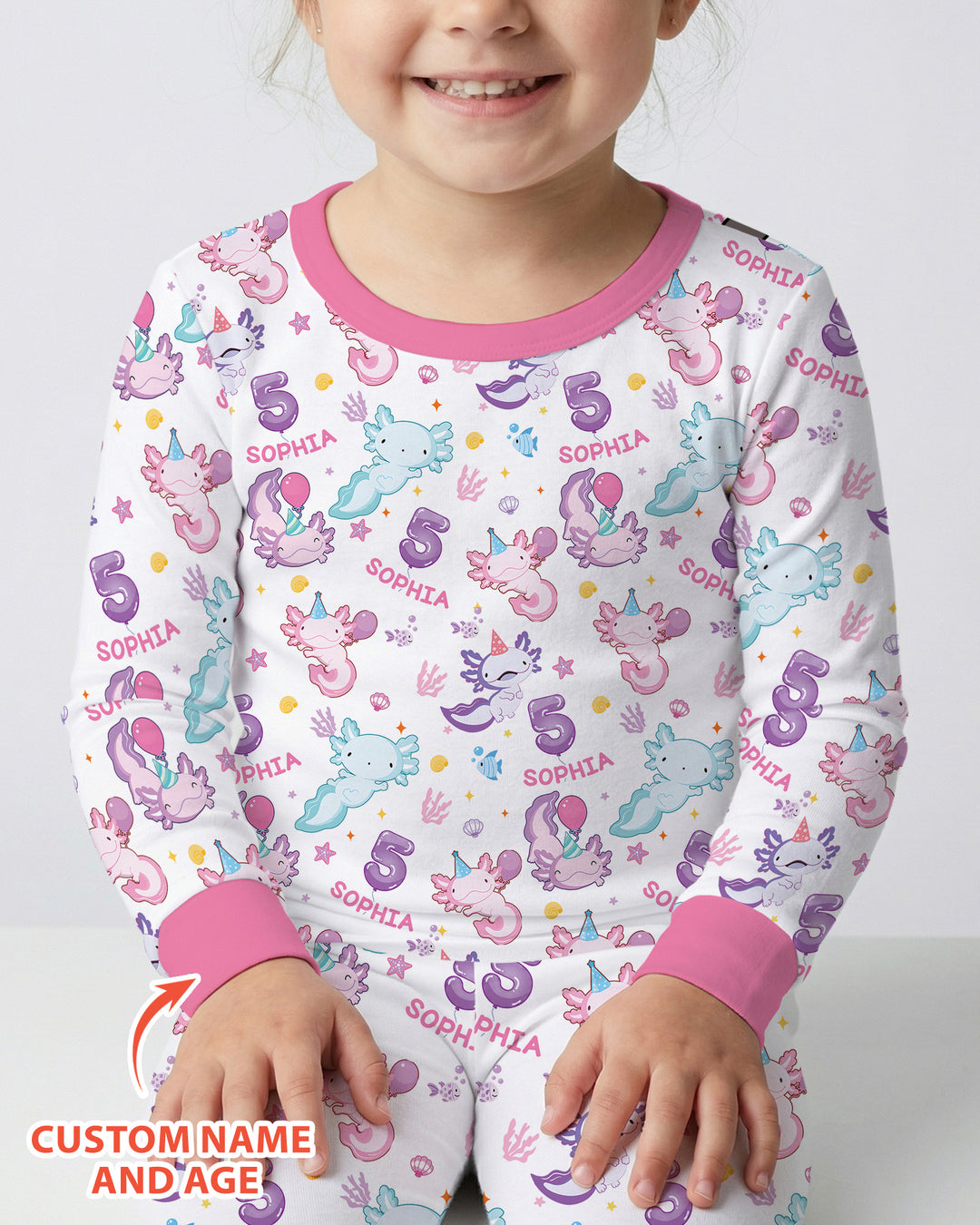 Zweiteiliges Langarm-Pyjama-Set mit Sommerfrüchten