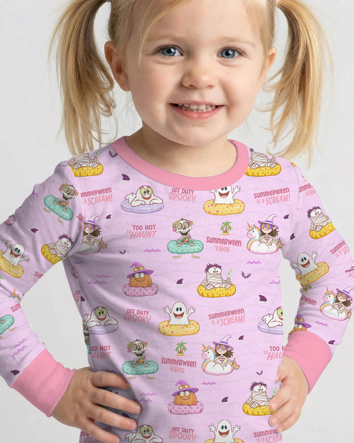 Zweiteiliges Langarm-Pyjama-Set mit Sommerfrüchten