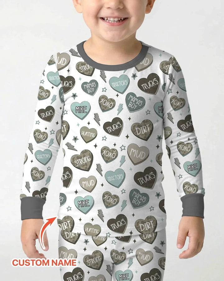 Zweiteiliges Langarm-Pyjama-Set mit Sommerfrüchten