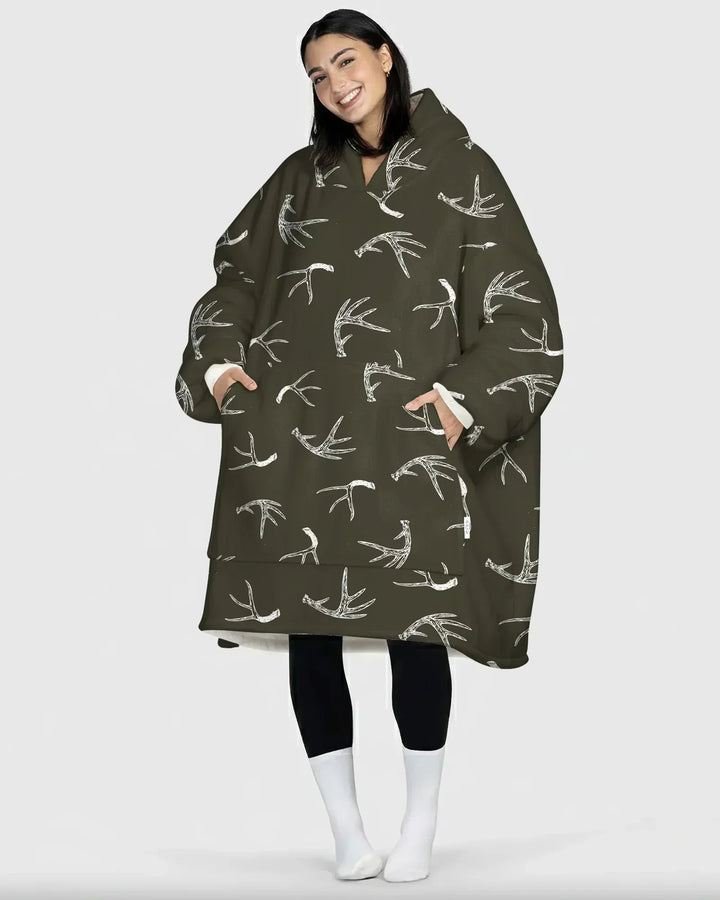 Antlers Minimalism Tragbarer Bambus-Deckenhoodie
