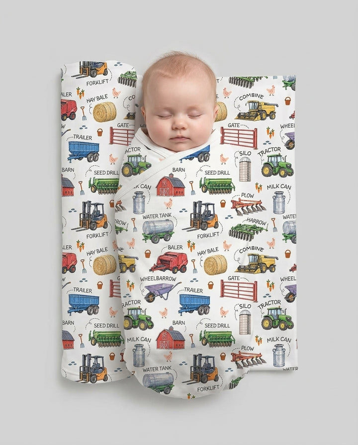 Little Farmer Bamboo Swaddle Blanket