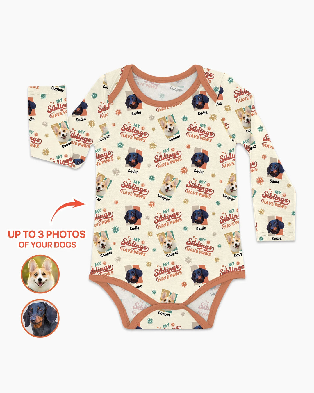 Gerippte Babykleidung mit individuellem Foto - Weich &amp; Skizzenhaft