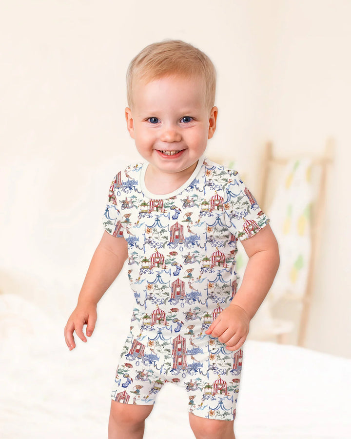 Schlafanzug-Set zweiteilig, kurze Ärmel, kurze Hose, Bambus