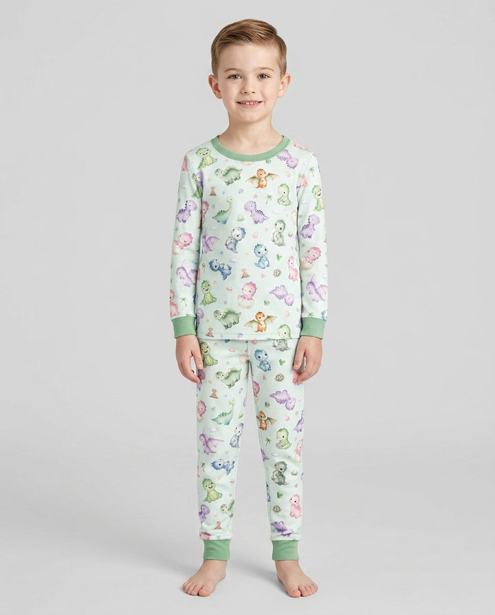Kawaii Teddy Bamboo Two Piece Long Sleeve Pajama Set