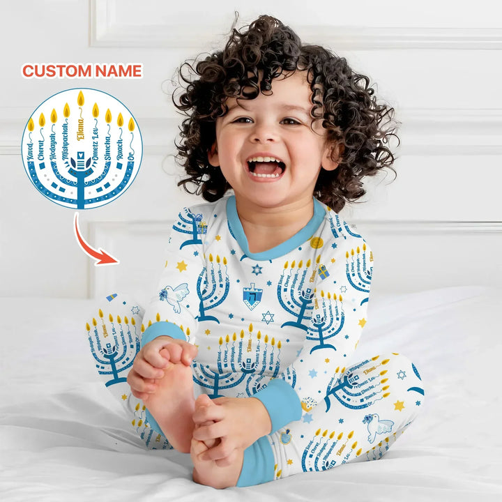 Zweiteiliges Langarm-Pyjama-Set mit Sommerfrüchten