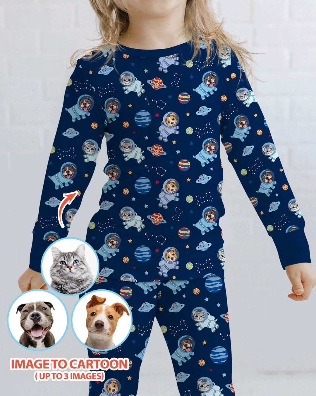 Zweiteiliges Langarm-Pyjama-Set mit Sommerfrüchten