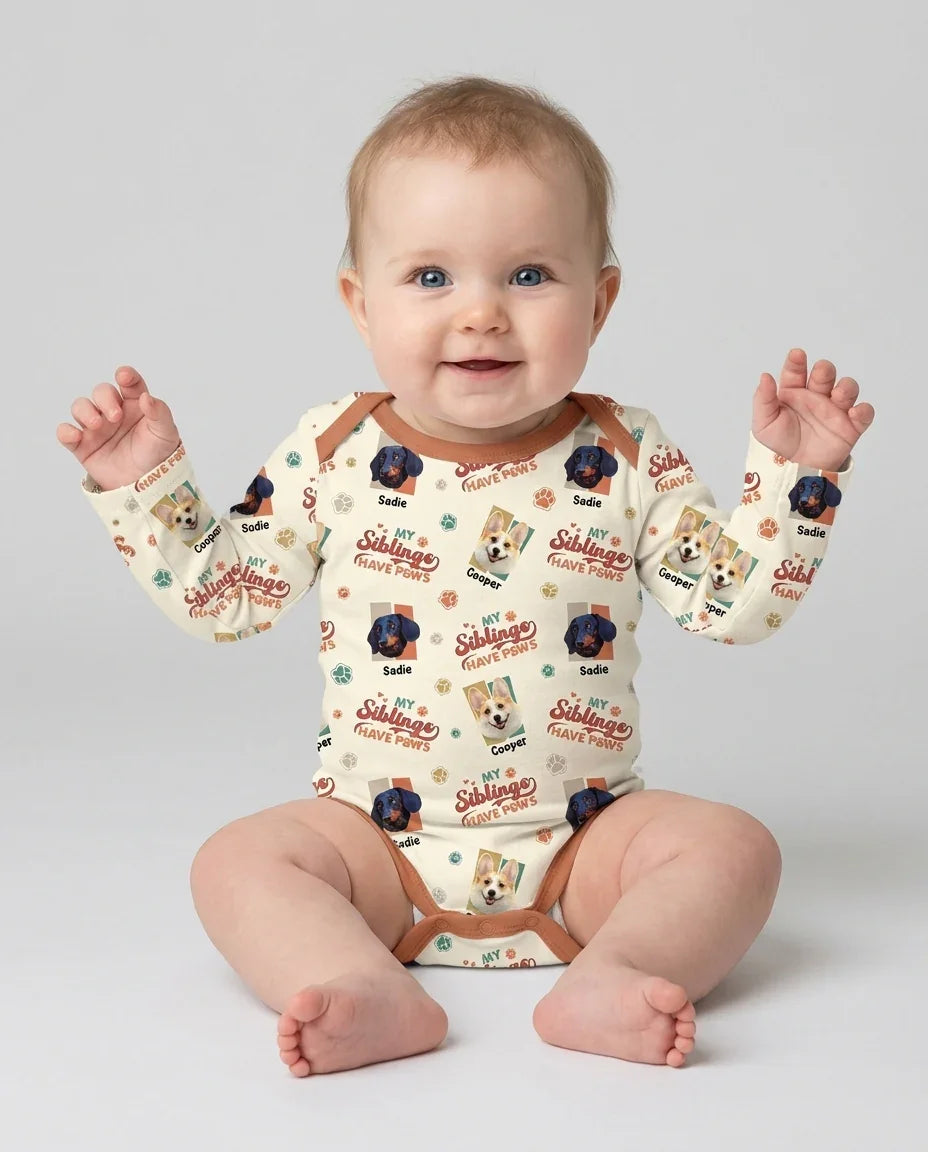 Gerippte Babykleidung mit individuellem Foto - Weich &amp; Skizzenhaft