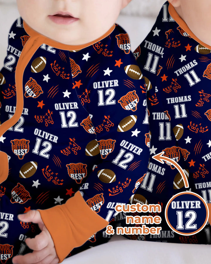 Custom Name Football Good Better Best Bamboo Convertible Zippy