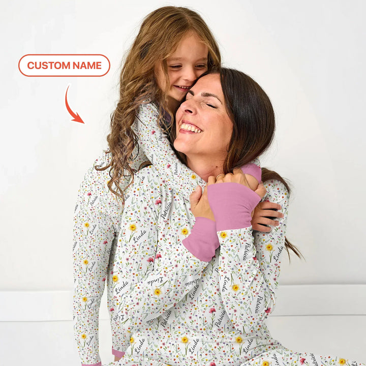 Zweiteiliges Langarm-Pyjama-Set mit Sommerfrüchten