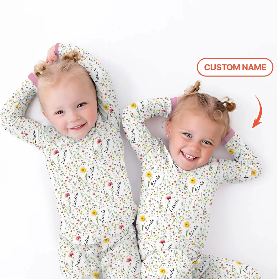 Zweiteiliges Langarm-Pyjama-Set mit Sommerfrüchten