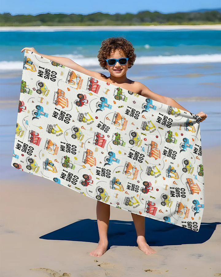 Gott sagt, ich bin Jungen Bambus Strandtuch
