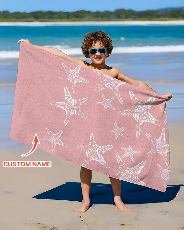 Personalisiertes Seestern-Bambus-Strandtuch mit Namen