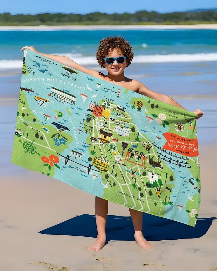 Charleston Beach Bamboo Beach Towel