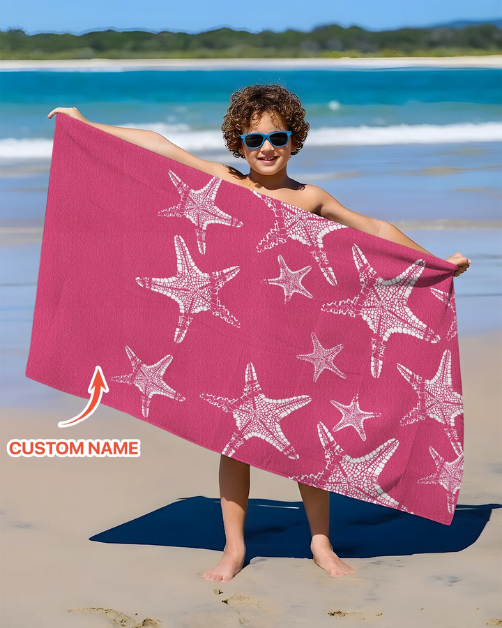 Personalisiertes Seestern-Bambus-Strandtuch mit Namen