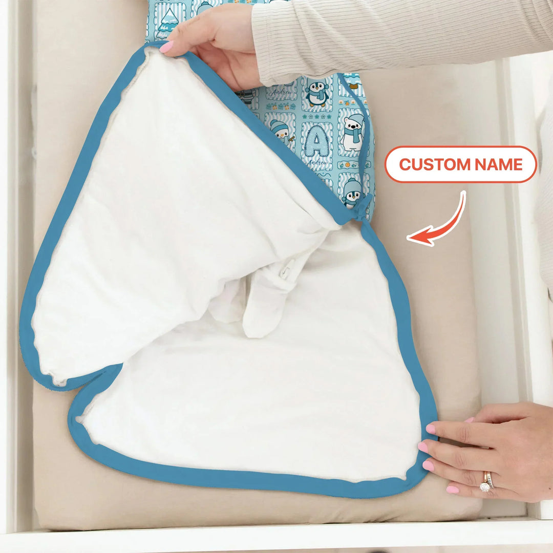 Custom Name Winter Wonderland Bamboo Sleep Bag