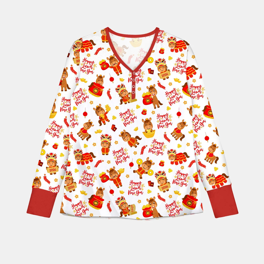 Pyjama-Set für Damen "Jahr des Pferdes" aus Bambus