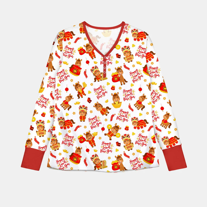 Pyjama-Set für Damen "Jahr des Pferdes" aus Bambus