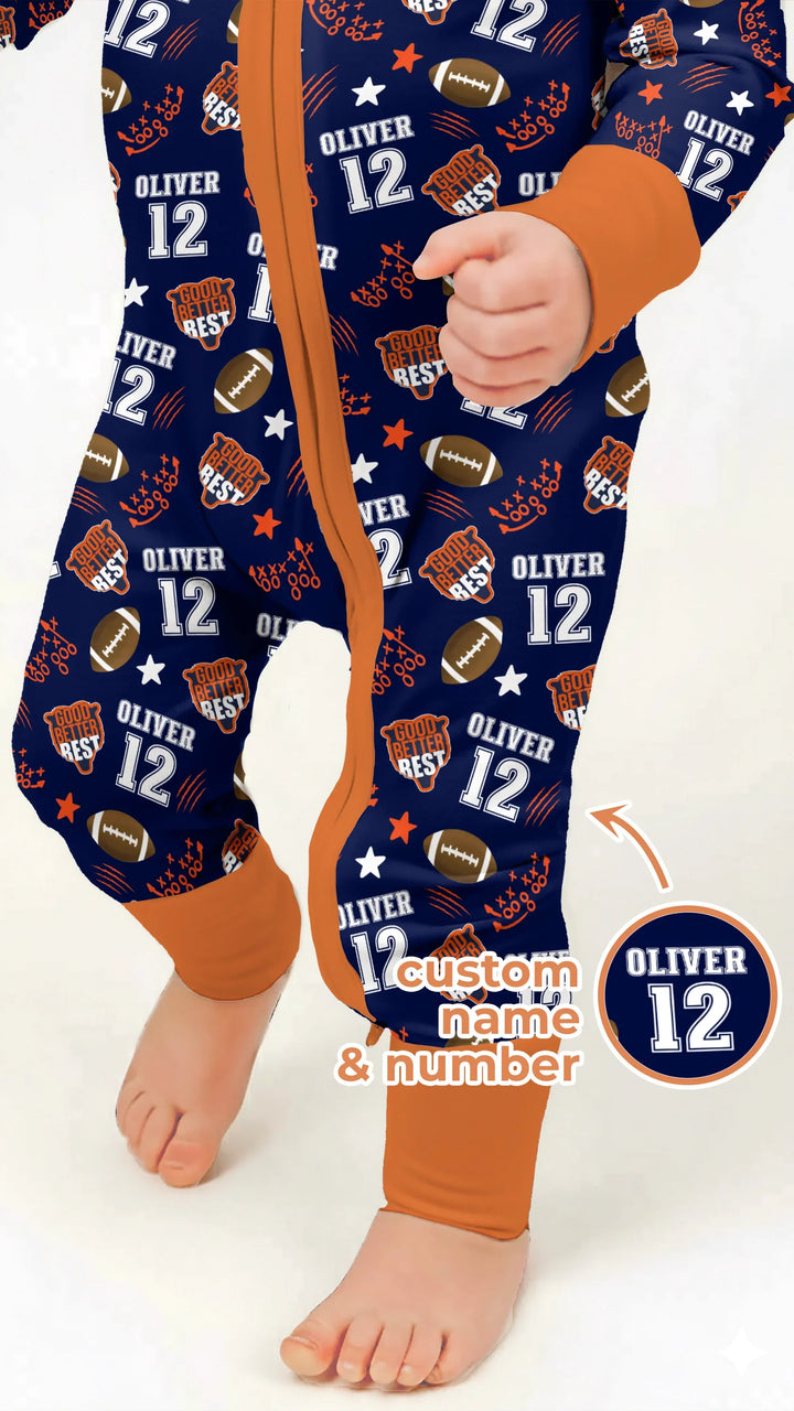 Custom Name Football Good Better Best Bamboo Convertible Zippy
