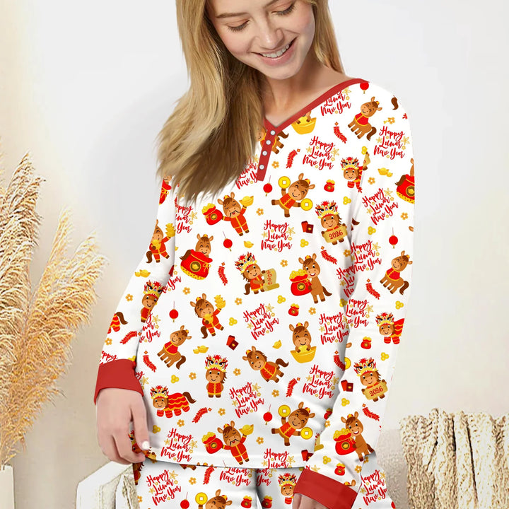 Pyjama-Set für Damen "Jahr des Pferdes" aus Bambus